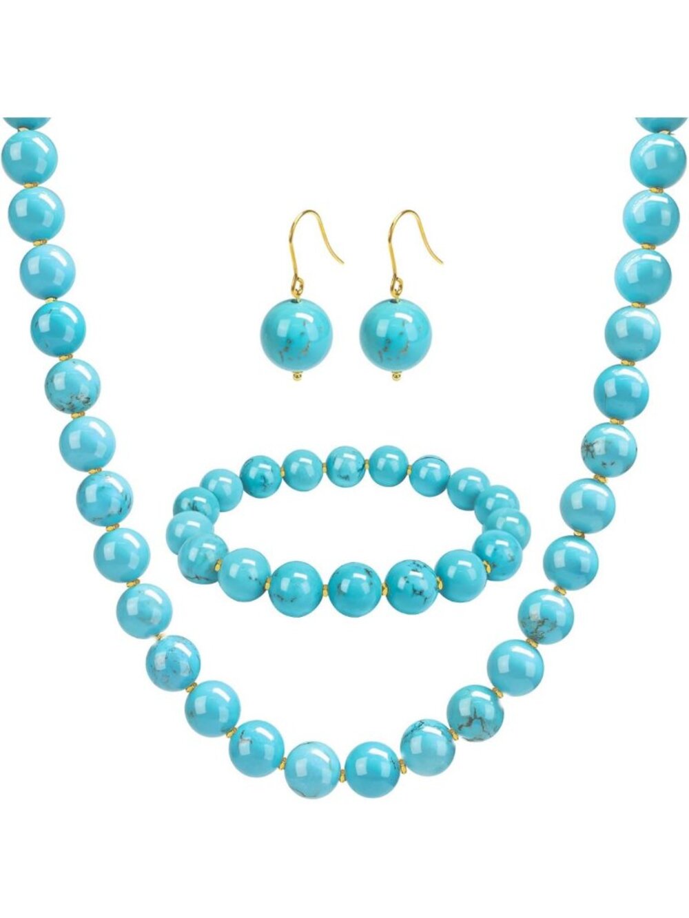 Trendy Boho Gemstone Beaded Choker Necklace, 18K Gold Plated Natural Stone